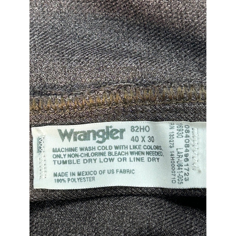 Vintage Wrangler Wrancher Dress Jeans Gray Heather Polyester Twill 40x30 Mens - Picture 4 of 4